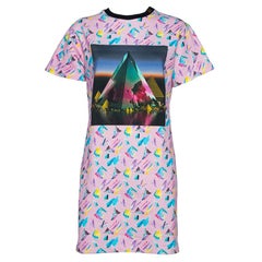 Louis Vuitton Pink Printed Cotton Sweatshirt Dress M