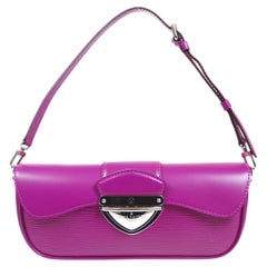 LOUIS VUITTON Pink Purple Fuchsia Epi Leather Evening Top Handle Shoulder Bag
