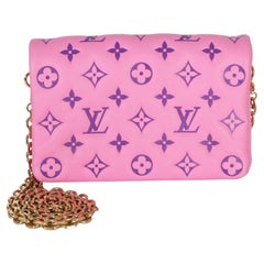 Louis Vuitton Pink Purple Lambskin Embossed Monogram Pochette Coussin