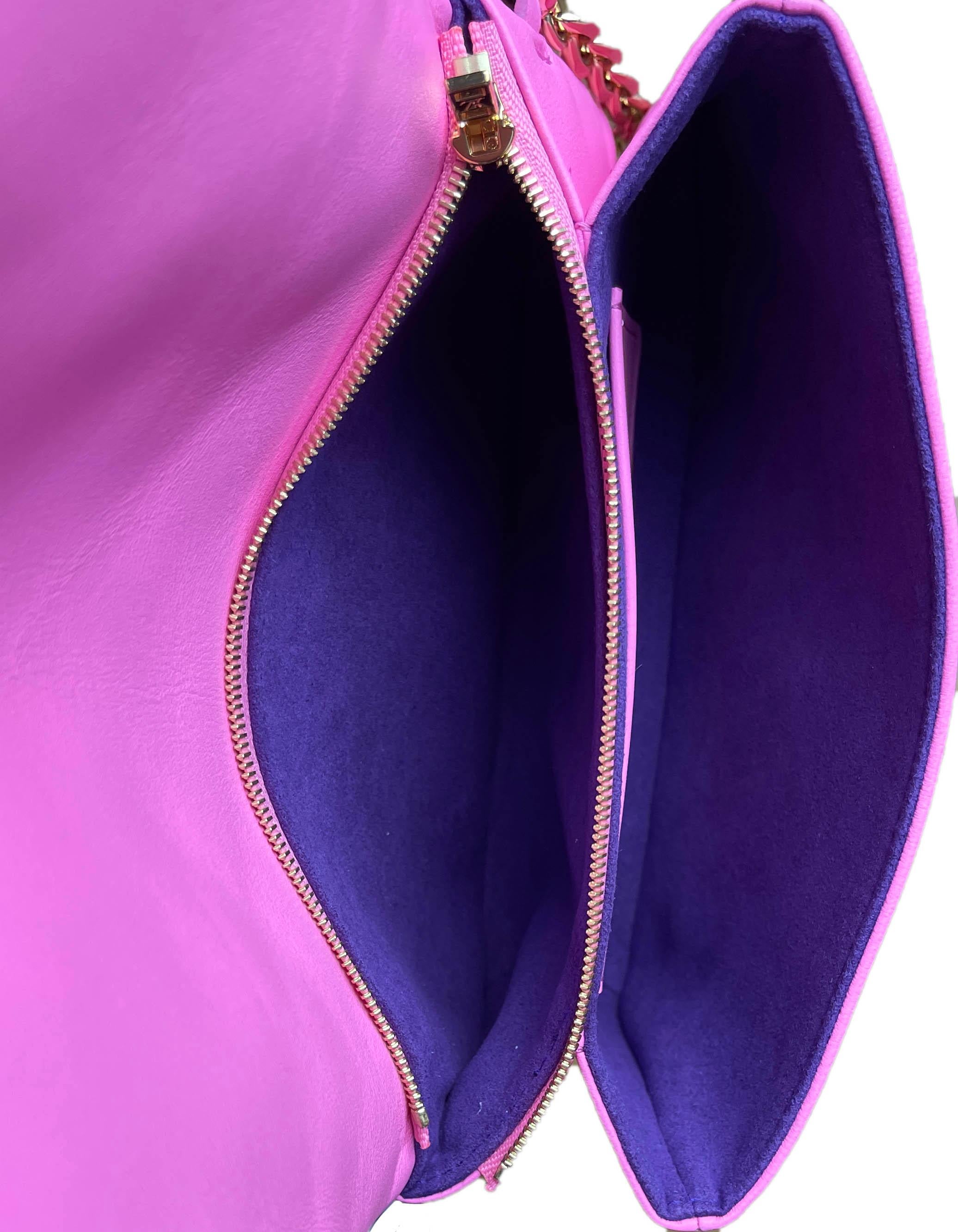 Louis Vuitton Pink/Purple Lambskin Leather Pochette Coussin Crossbody/Clutch Bag 1