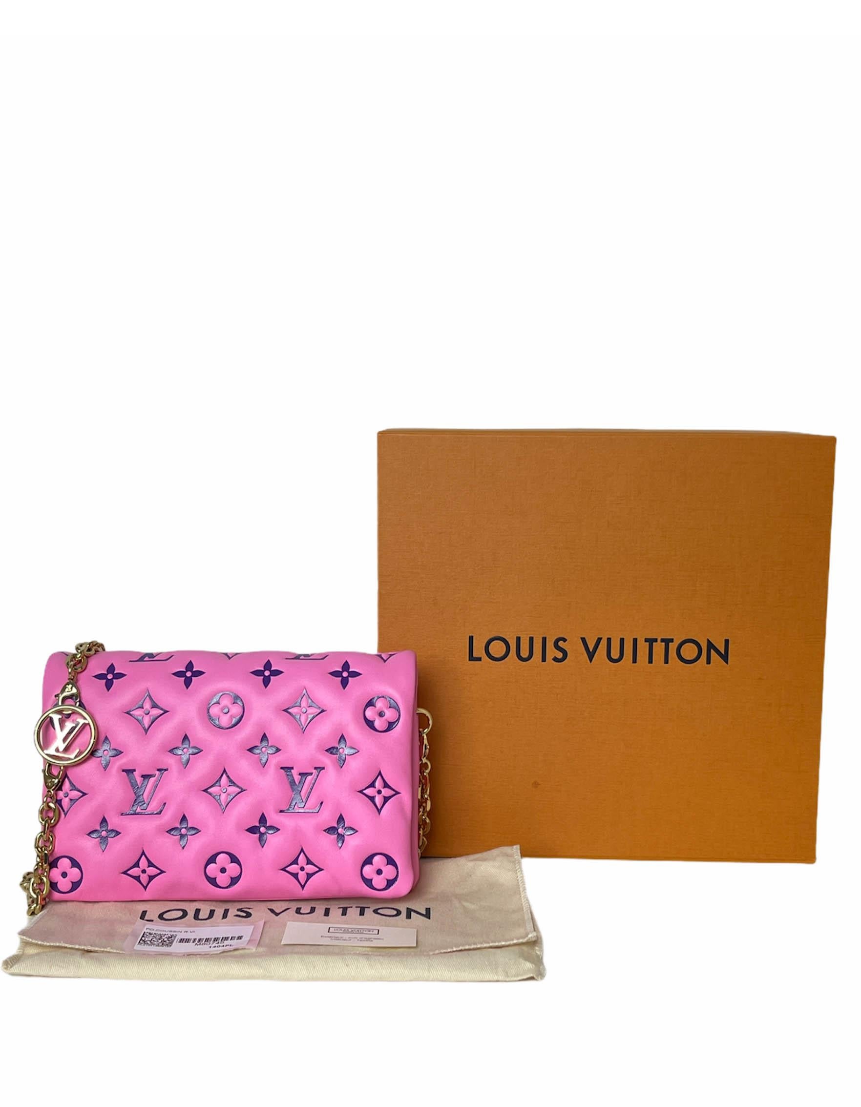 Louis Vuitton Pink/Purple Lambskin Leather Pochette Coussin Crossbody/Clutch Bag 2