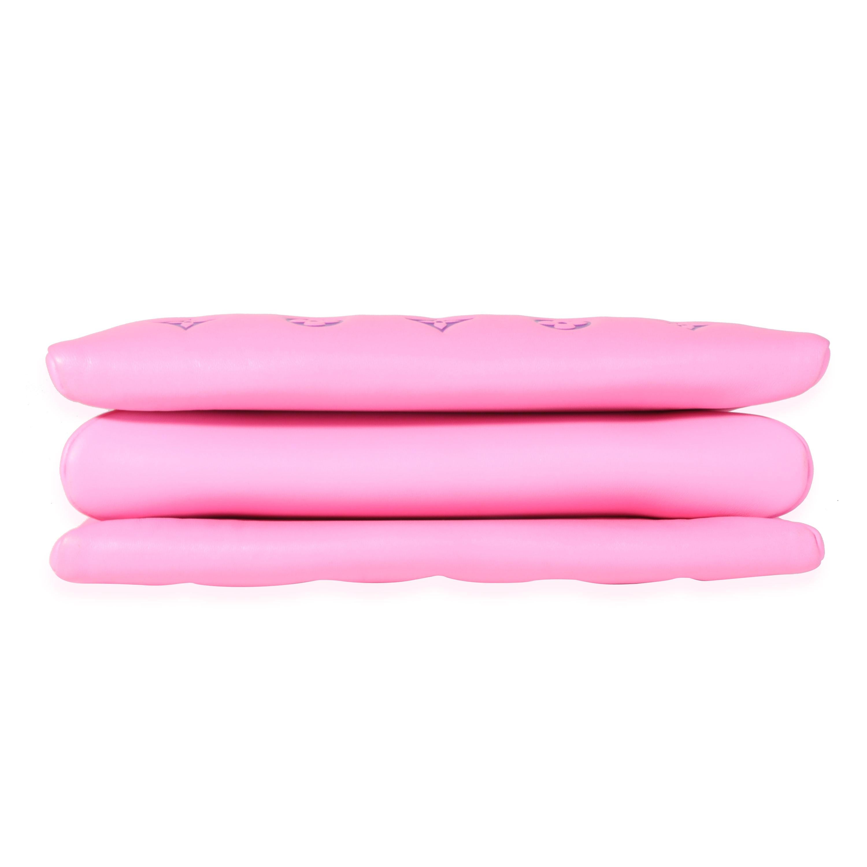Louis Vuitton Pink & Purple Monogram Embossed Puffy Lambskin Coussin PM 1