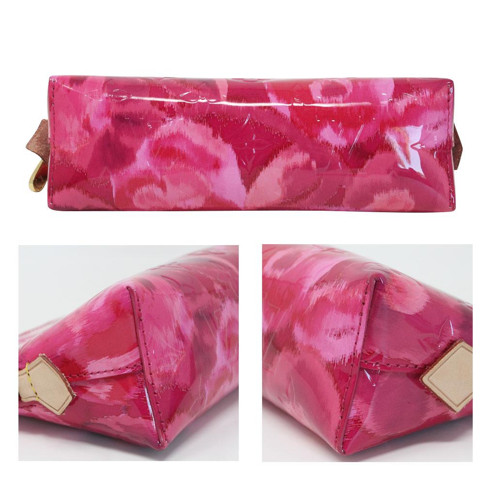 Women's or Men's Louis Vuitton Pink Red Floral Pochette Cosmetic Pouch