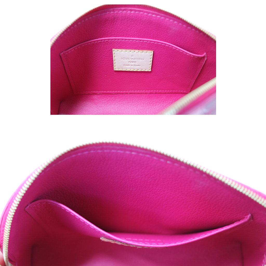 Louis Vuitton Pink Red Floral Pochette Cosmetic Pouch 1
