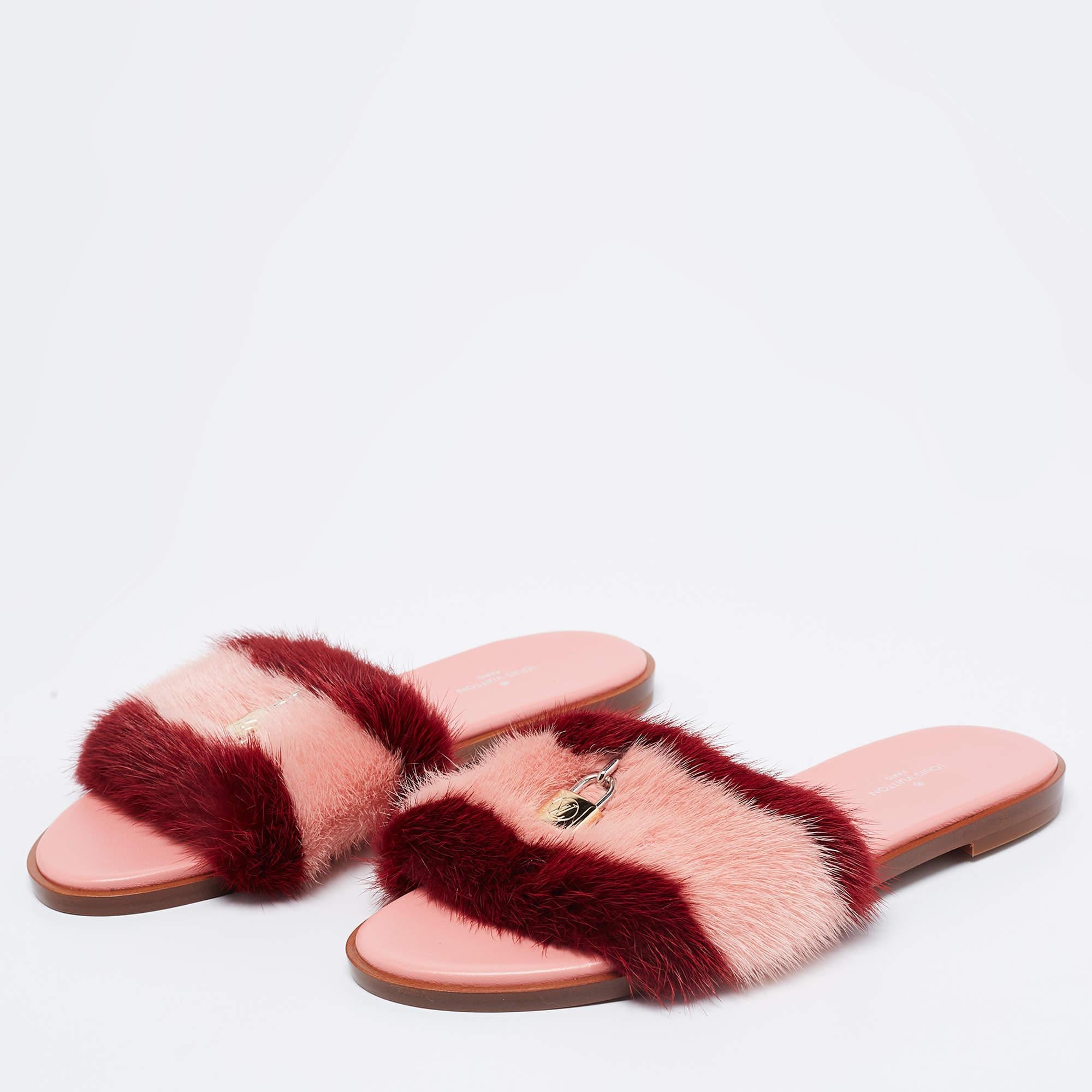 louis vuitton pink slides