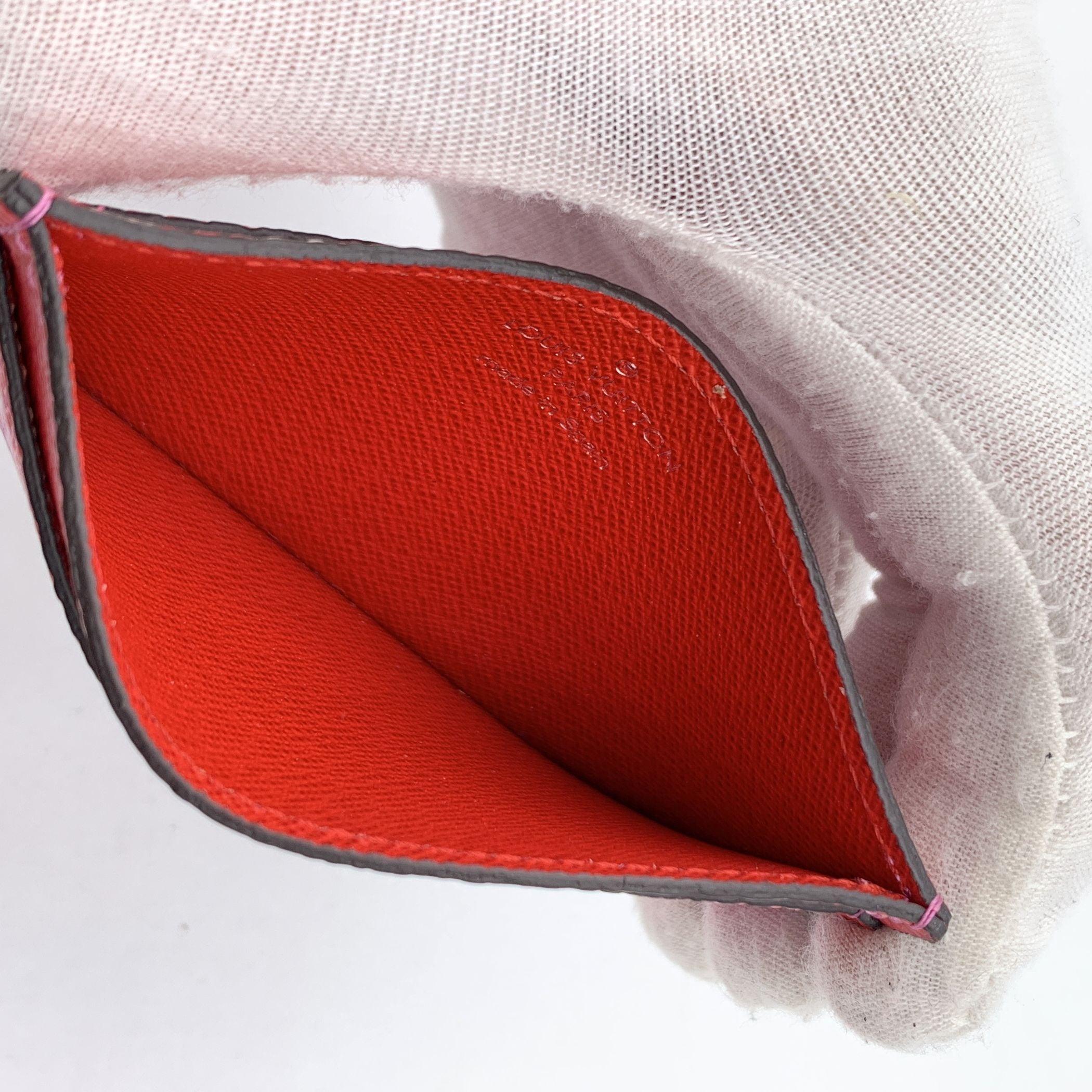 Women's Louis Vuitton Pink Red Rouge Monogram LV Escale Canvas Card Holder For Sale
