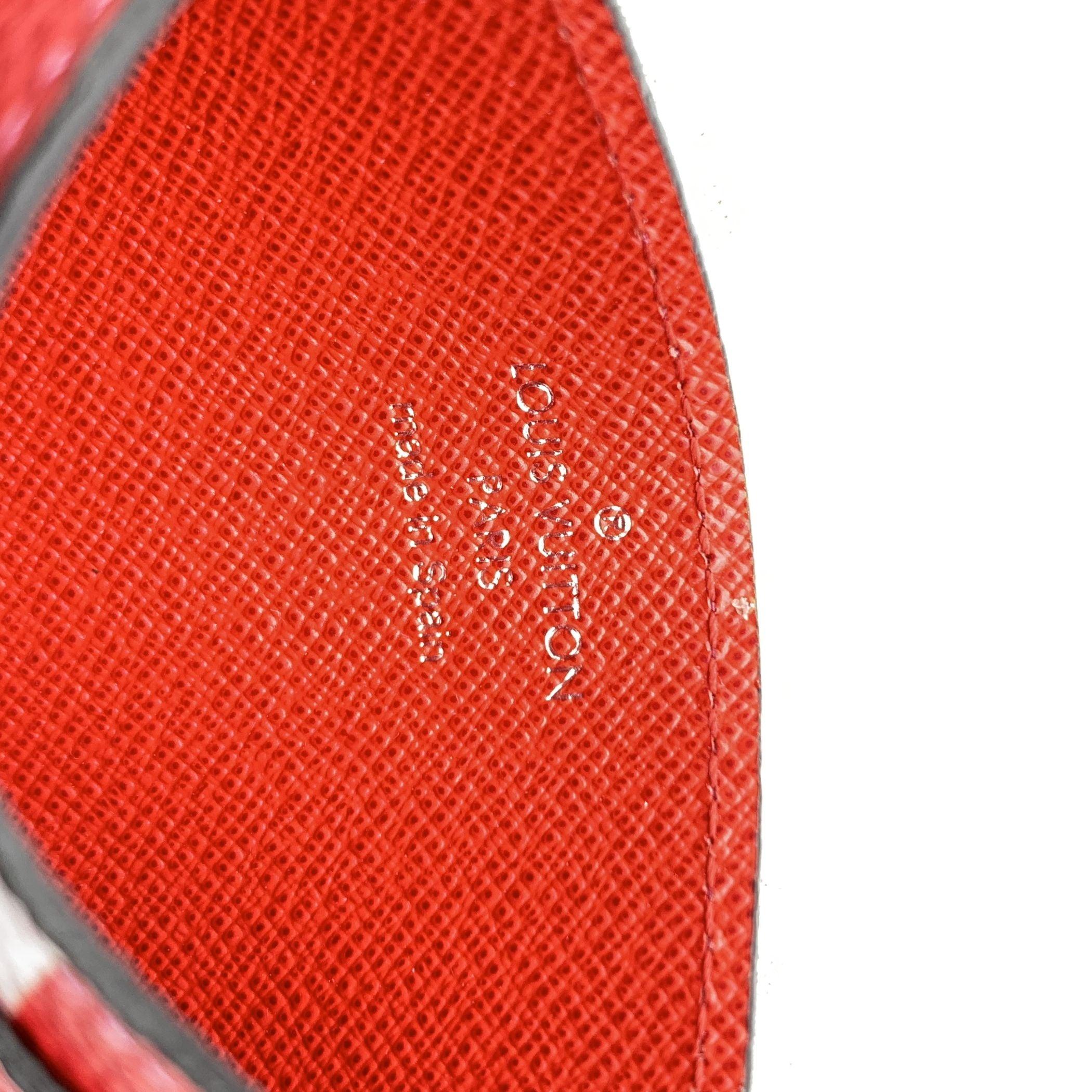 Louis Vuitton Pink Red Rouge Monogram LV Escale Canvas Card Holder For Sale 2