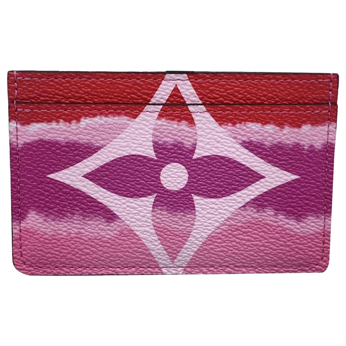 Louis Vuitton - Porte-cartes LV Escale en toile Monogram rose rouge