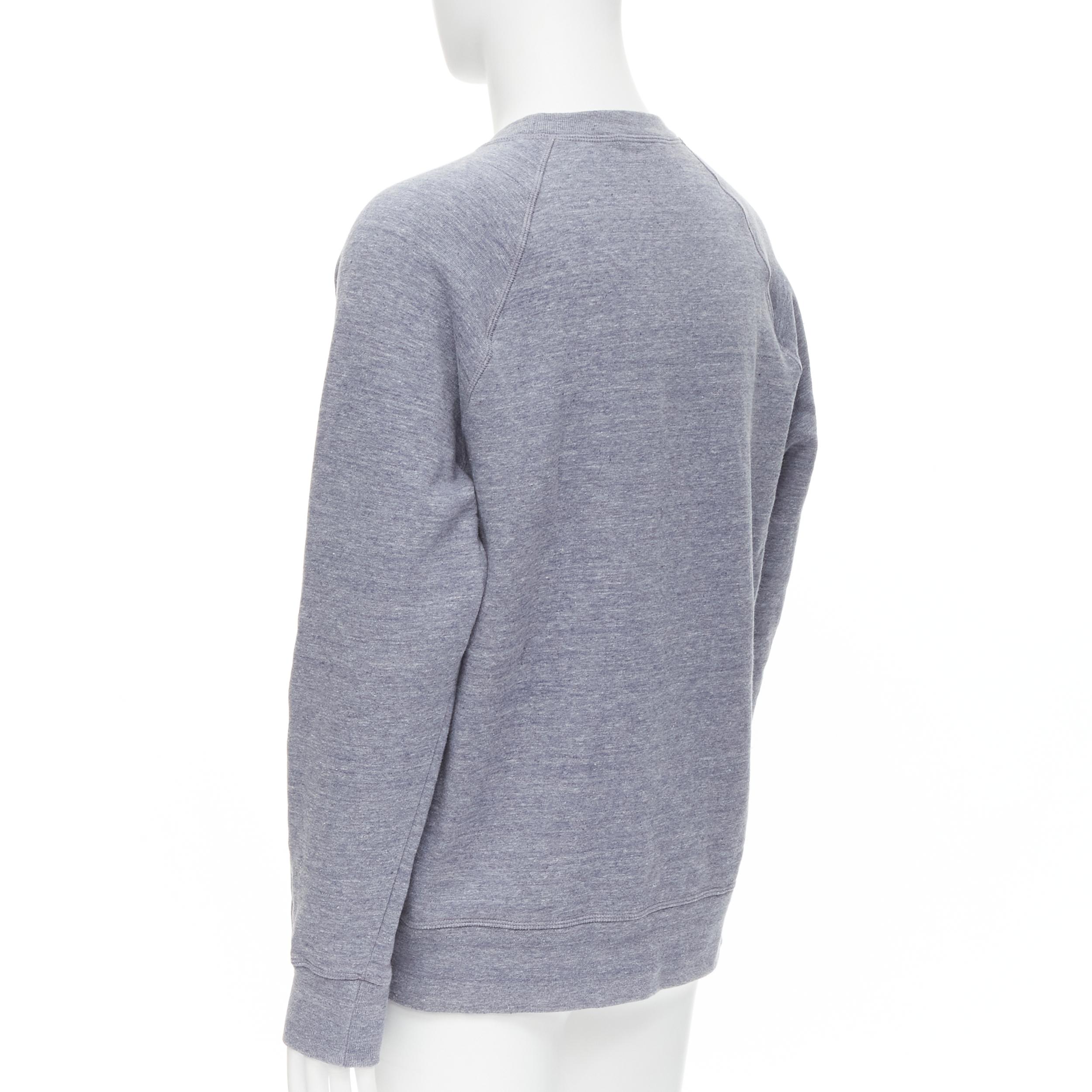 Gray LOUIS VUITTON pink reversed LV logo embroidery grey fleece lined crew sweater XL