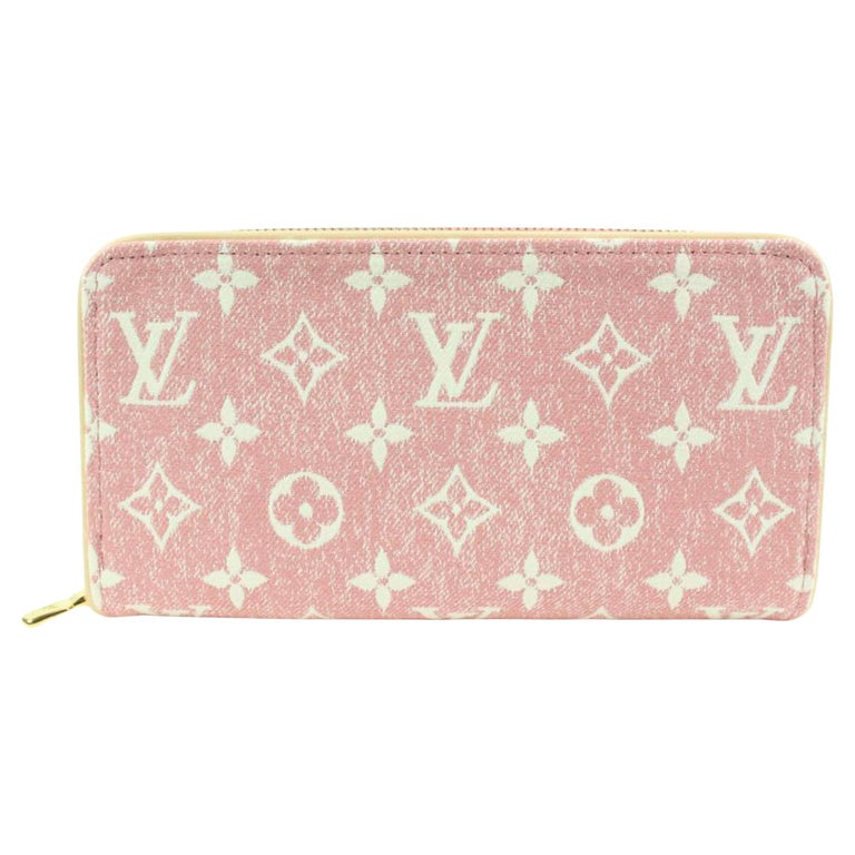 Louis Vuitton Pink Rose Monogram Denim Zippy Wallet Long Zip