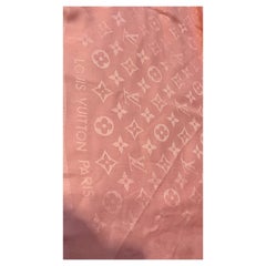 Louis Vuitton Pink/Rose Monogram Shawl Scarf/Wrap Size 56X56, Excellent 