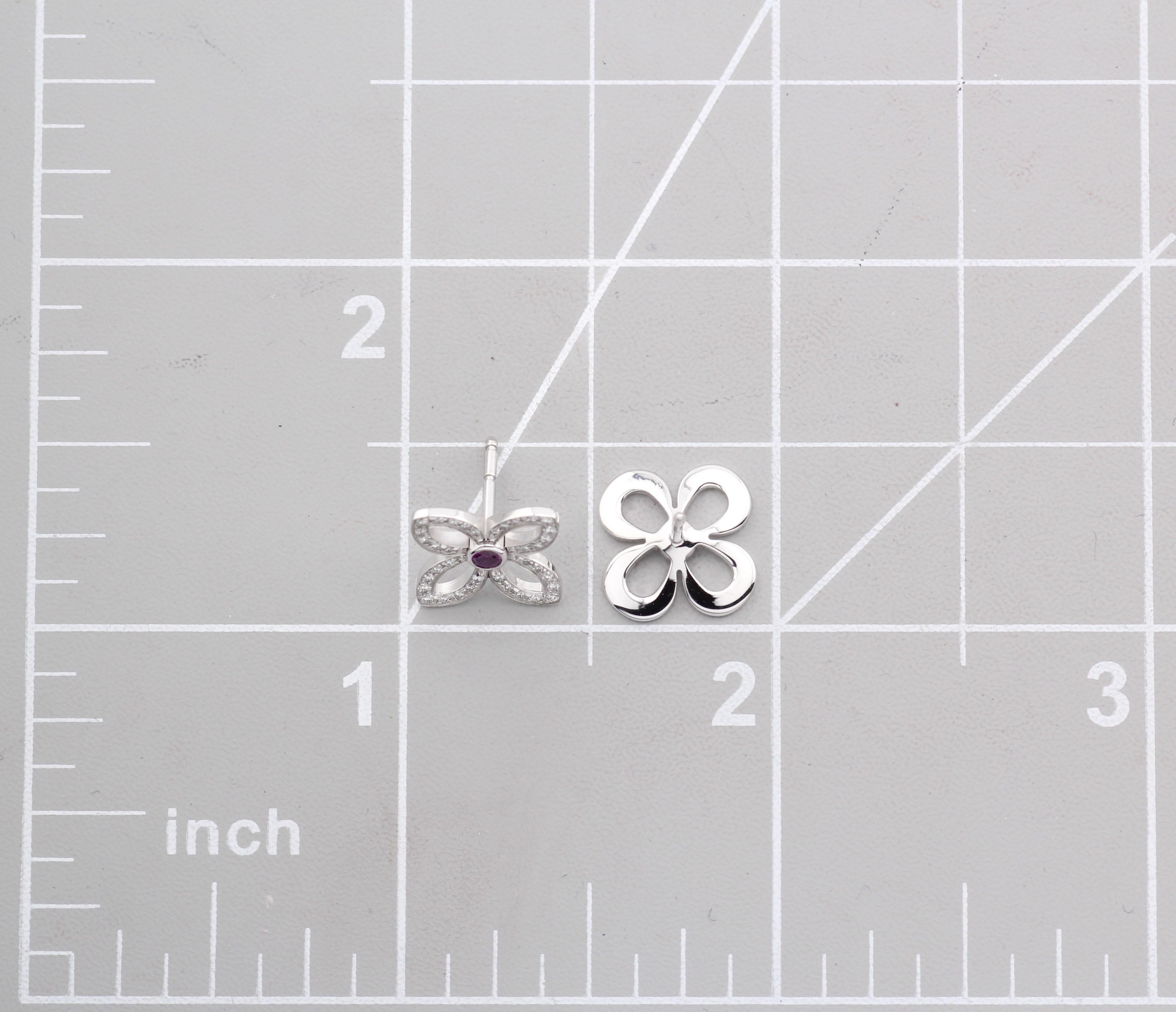 Orecchini Les Eclatantes Craquante in oro 18k con diamante e zaffiro rosa Louis Vuitton in vendita 4