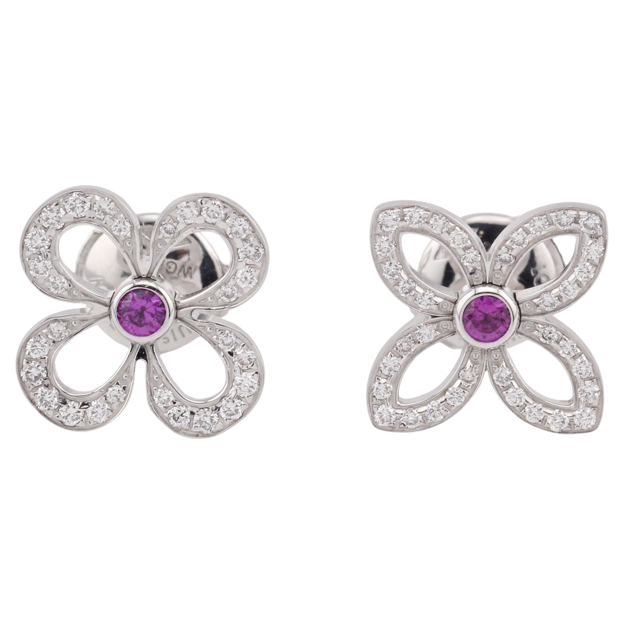 Louis Vuitton Pink Sapphire Diamond 18k Gold Les Eclatantes Craquante Ohrringe