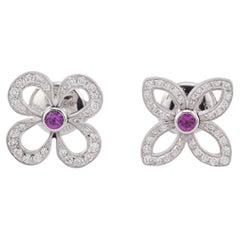 Louis Vuitton Pink Sapphire Diamond 18k Gold Les Eclatantes Craquante Earrings