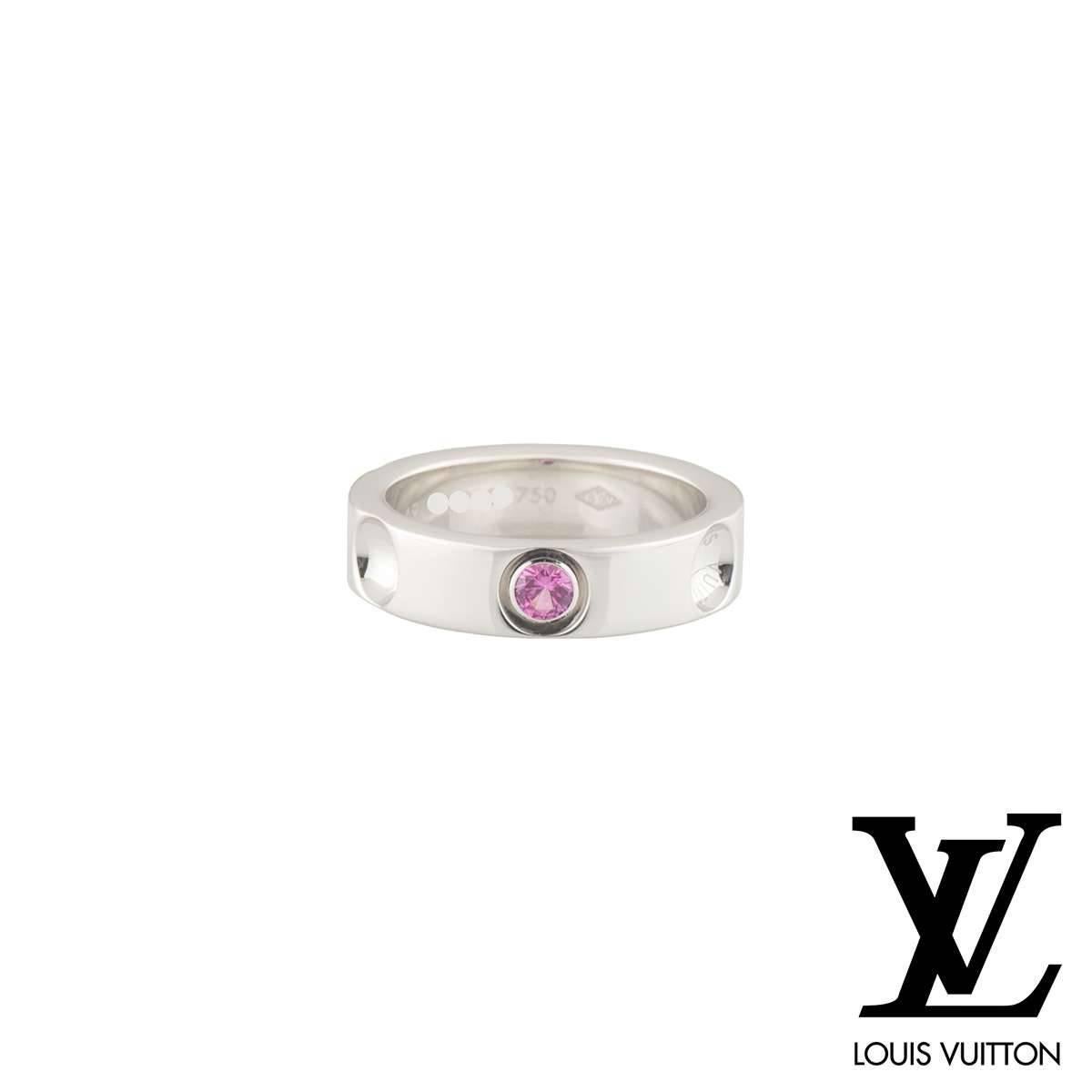 Louis Vuitton Pink Sapphire Empreinte Ring In Excellent Condition For Sale In London, GB