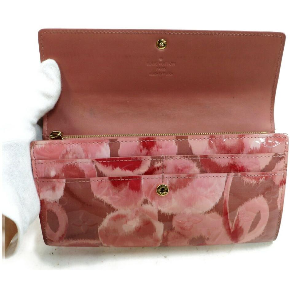 Louis Vuitton Pink Sarah Rose Velour Portefeuille Vernis Long Limited 872500 6