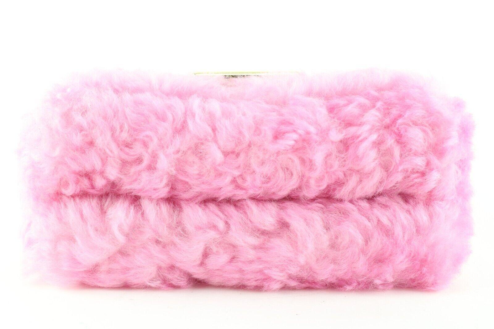Women's Louis Vuitton Pink Shearling Twist LV Gold Chain Bag 1LK0412C