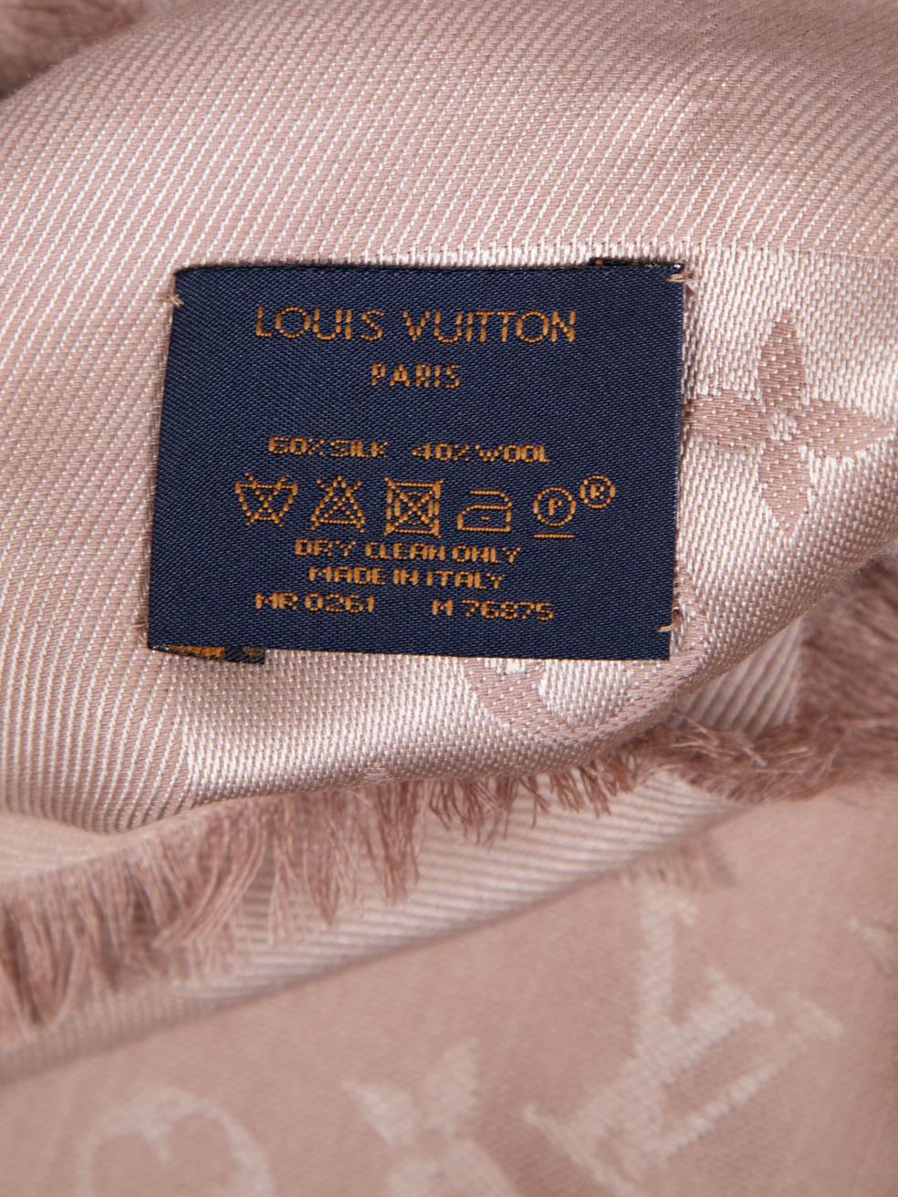 Louis Vuitton Pink Silk Monogram Classic Scarf 2