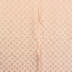 LOUIS VUITTON pink silk MONOGRAM DENIM 140 BEIGE ROSE Shawl Scarf