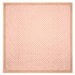 LOUIS VUITTON pink silk MONOGRAM DENIM 140 BEIGE ROSE Shawl Scarf