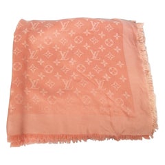 Louis Vuitton Pink Silk Monogram Scarf