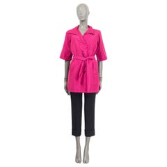 LOUIS VUITTON pink silk SHORT SLEEVE BELTED Jacket 38 S