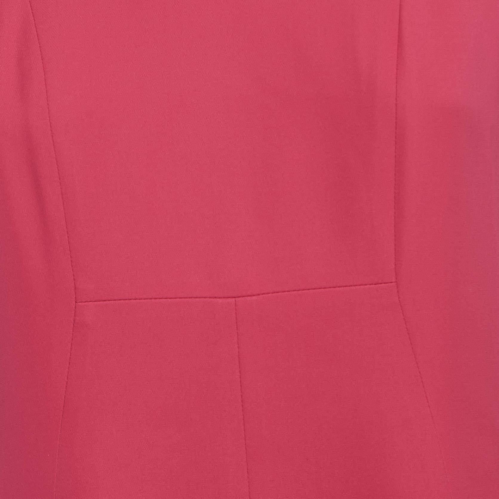 Louis Vuitton Pink Silk V-Neck Panelled Short Dress M In Good Condition In Dubai, Al Qouz 2