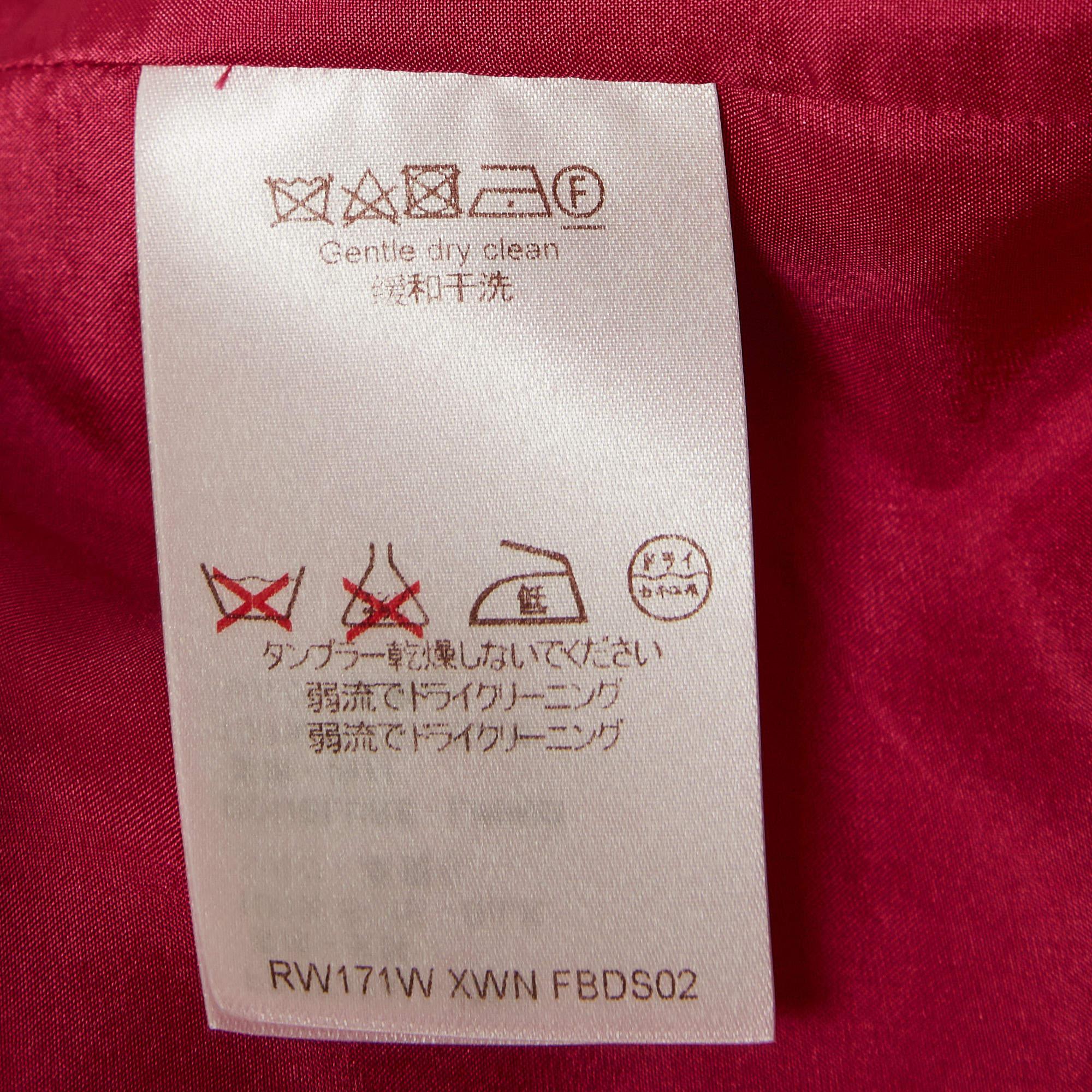 Louis Vuitton Pink Silk V-Neck Panelled Short Dress M 3
