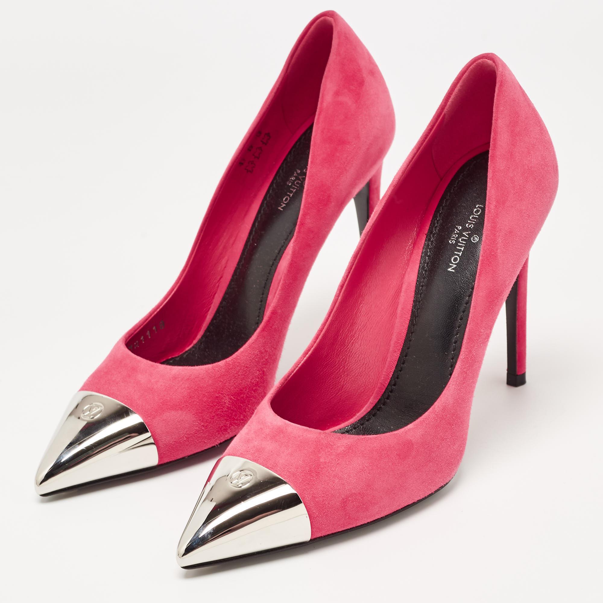 Louis Vuitton Pink Suede Pointed Toe Pumps Size 36.5 For Sale 1