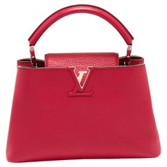 Sac Louis Vuitton modèle Capucines BB en cuir taurillon rose