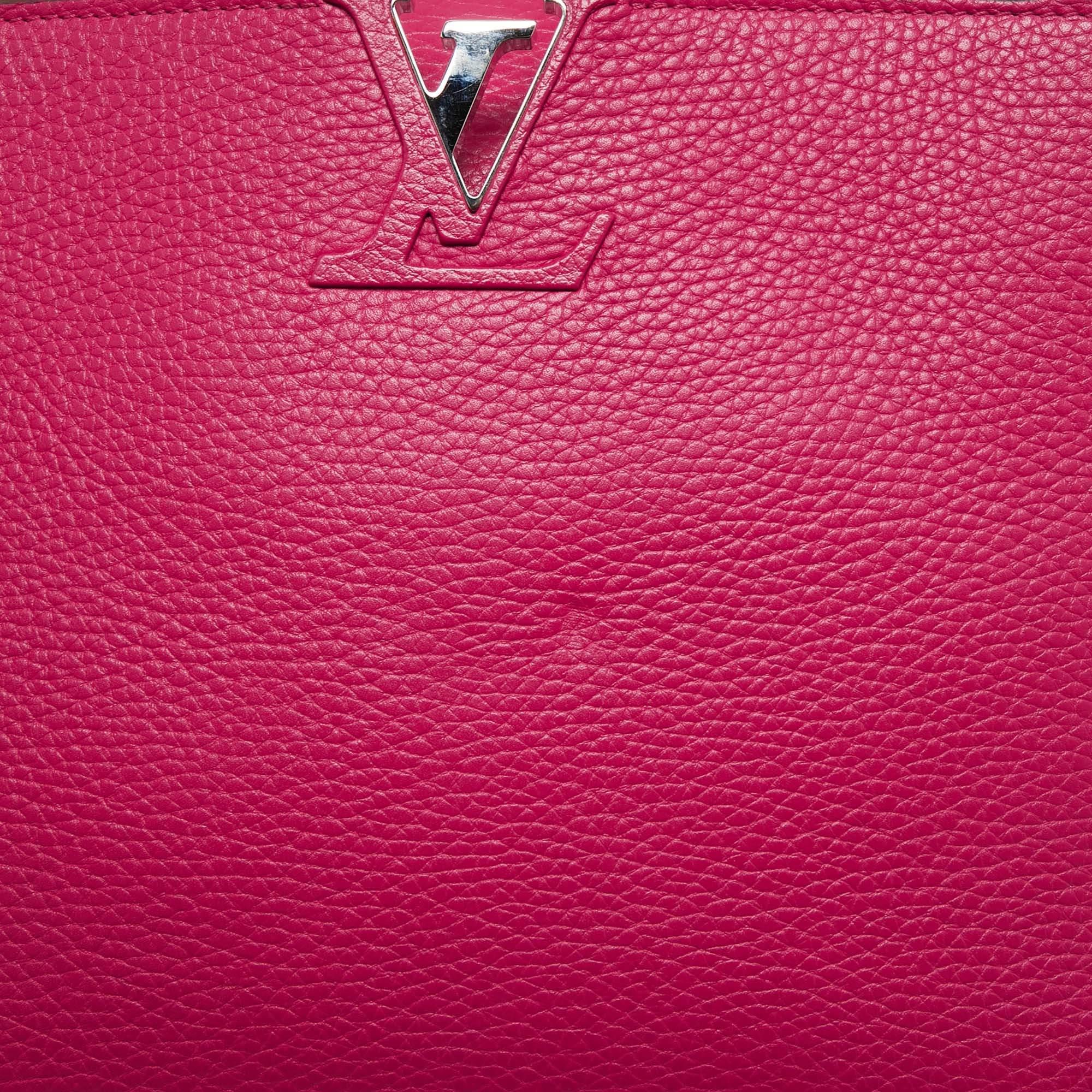 Louis Vuitton Pink Taurillon Leather Capucines MM Bag 3