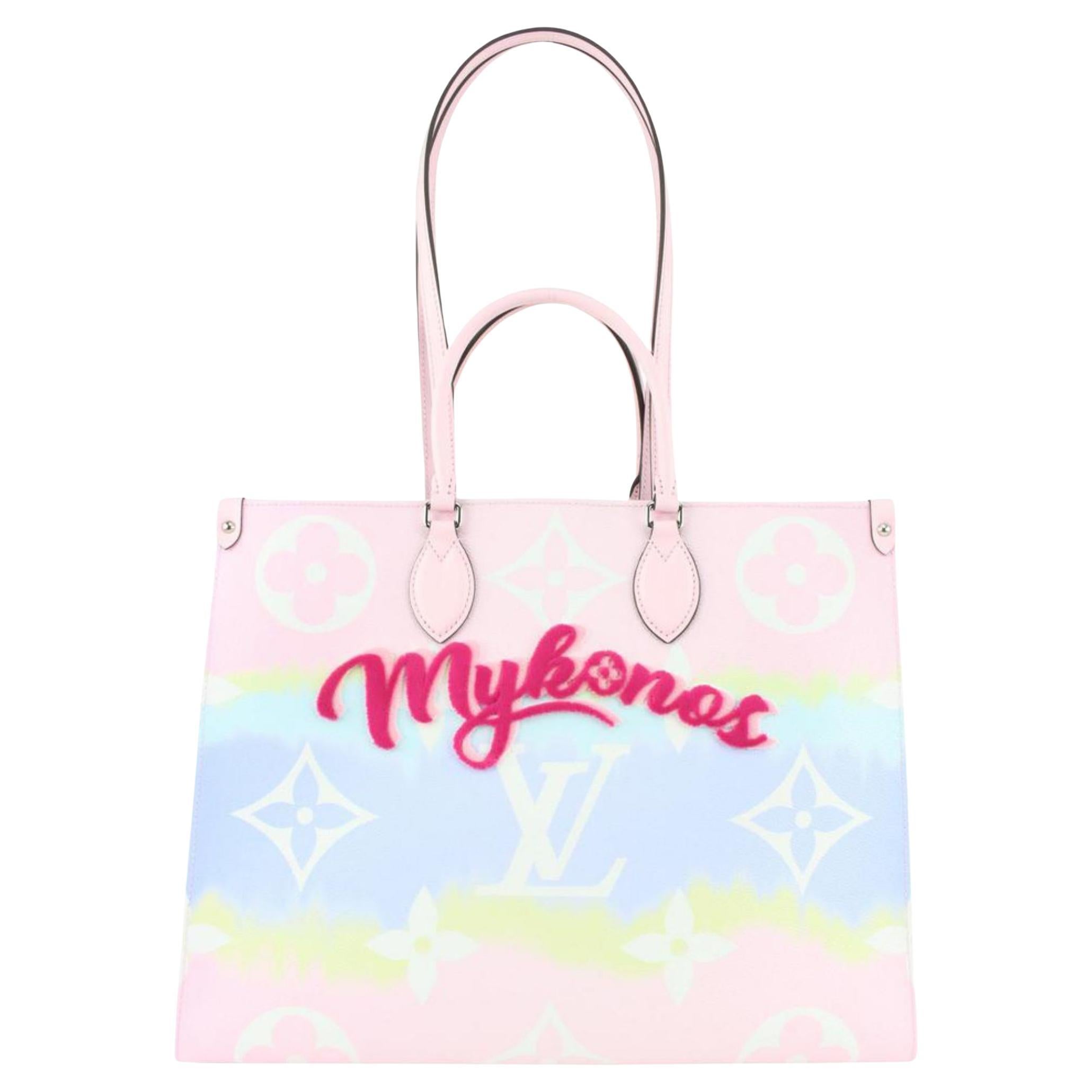 Pink, White, Red Tiedye Giant Monogram Escale Coated Canvas OnTheGo GM  Silver Hardware, 2020, Handbags & Accessories, 2023