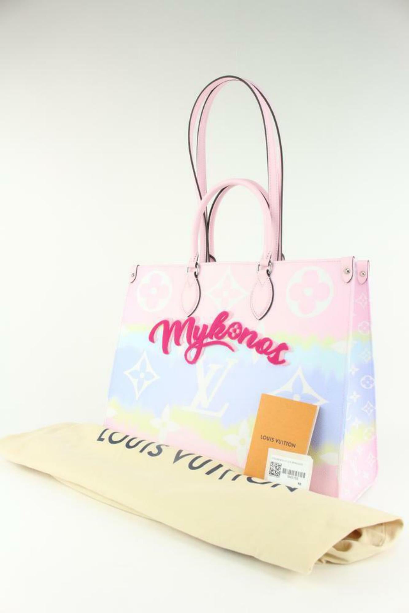 Louis Vuitton Pink Tie Dye Monogram Escale Onthego GM Tote 33L26a For Sale 5