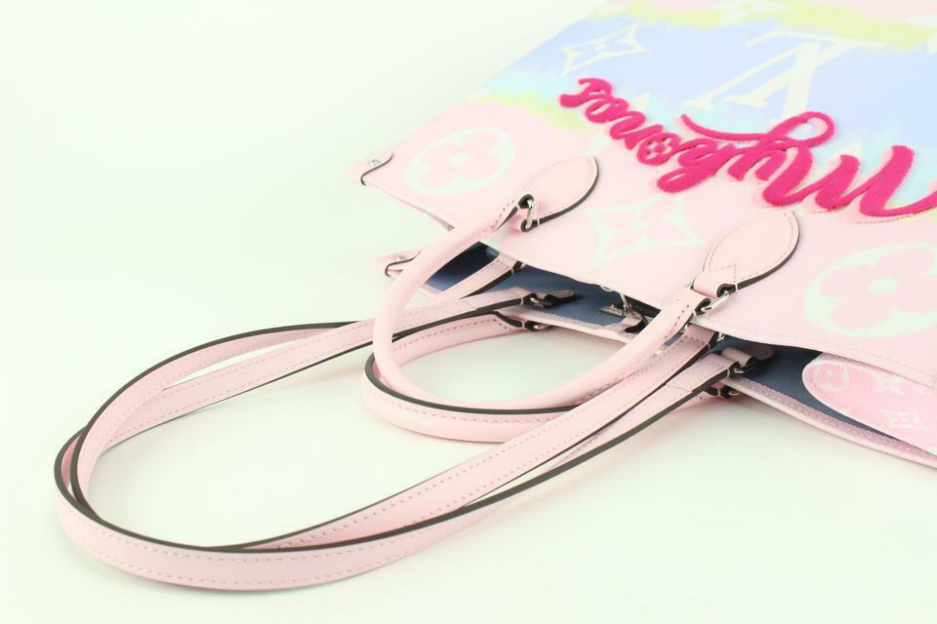 Louis Vuitton Tie Dye Rosa Monograma Escale Onthego GM Tote 33L26a 2