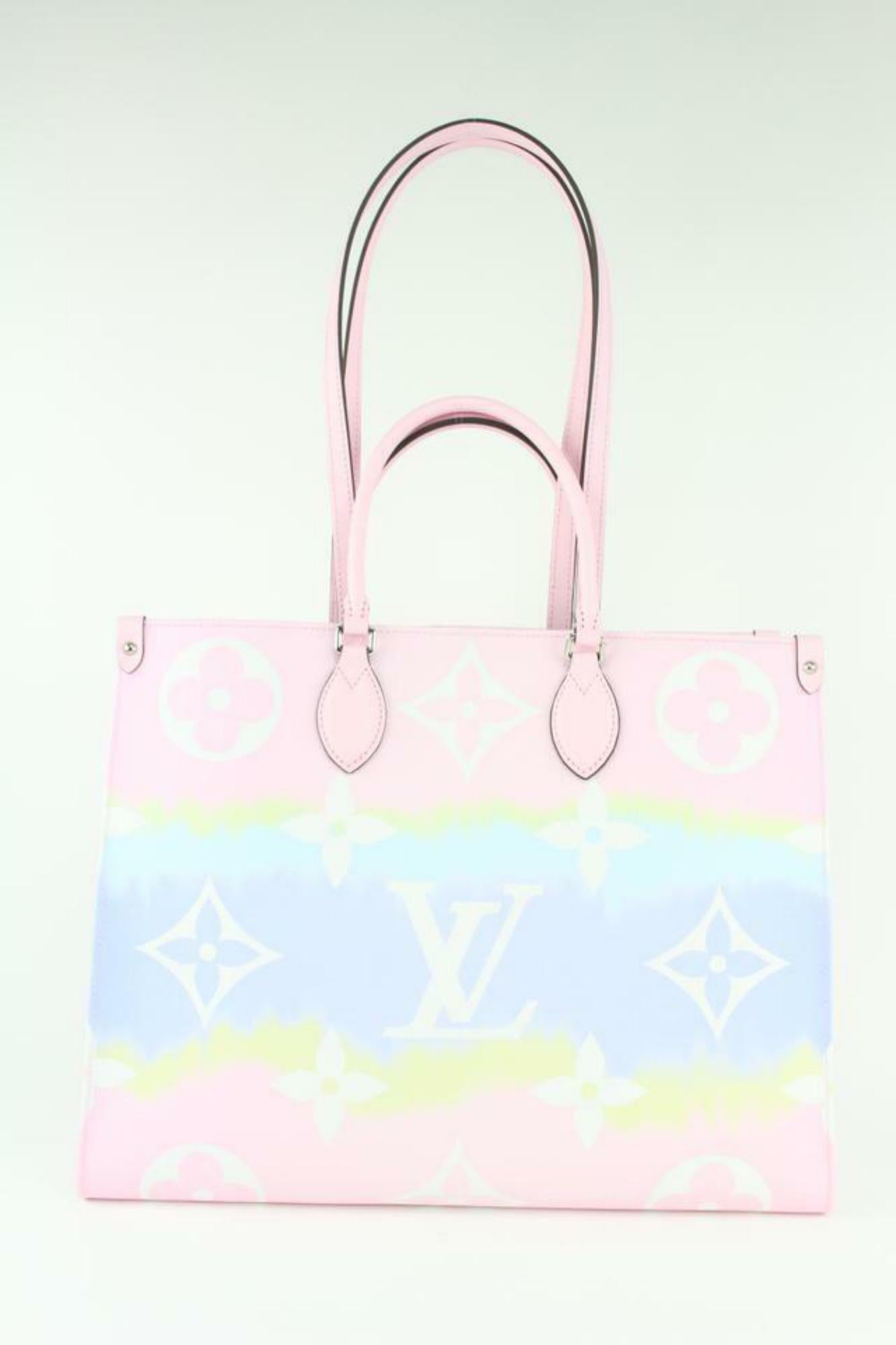 Women's Louis Vuitton Pink Tie Dye Monogram Escale Onthego GM Tote 33L26a For Sale