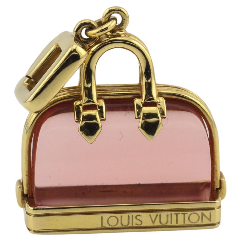 Louis Vuitton Pink Tourmaline 18k Yellow Gold Alma Bag Charm Pendant For  Sale at 1stDibs