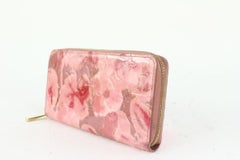 Louis Vuitton Rosa Vernis Ikat Zippy Brieftasche mit Reißverschluss Blume Floral 927lv27