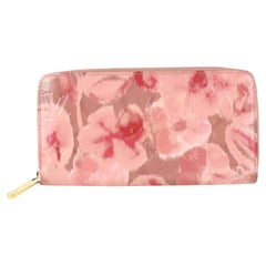 Louis Vuitton Pink Vernis Ikat Zippy Wallet Flower Floral 927lv27