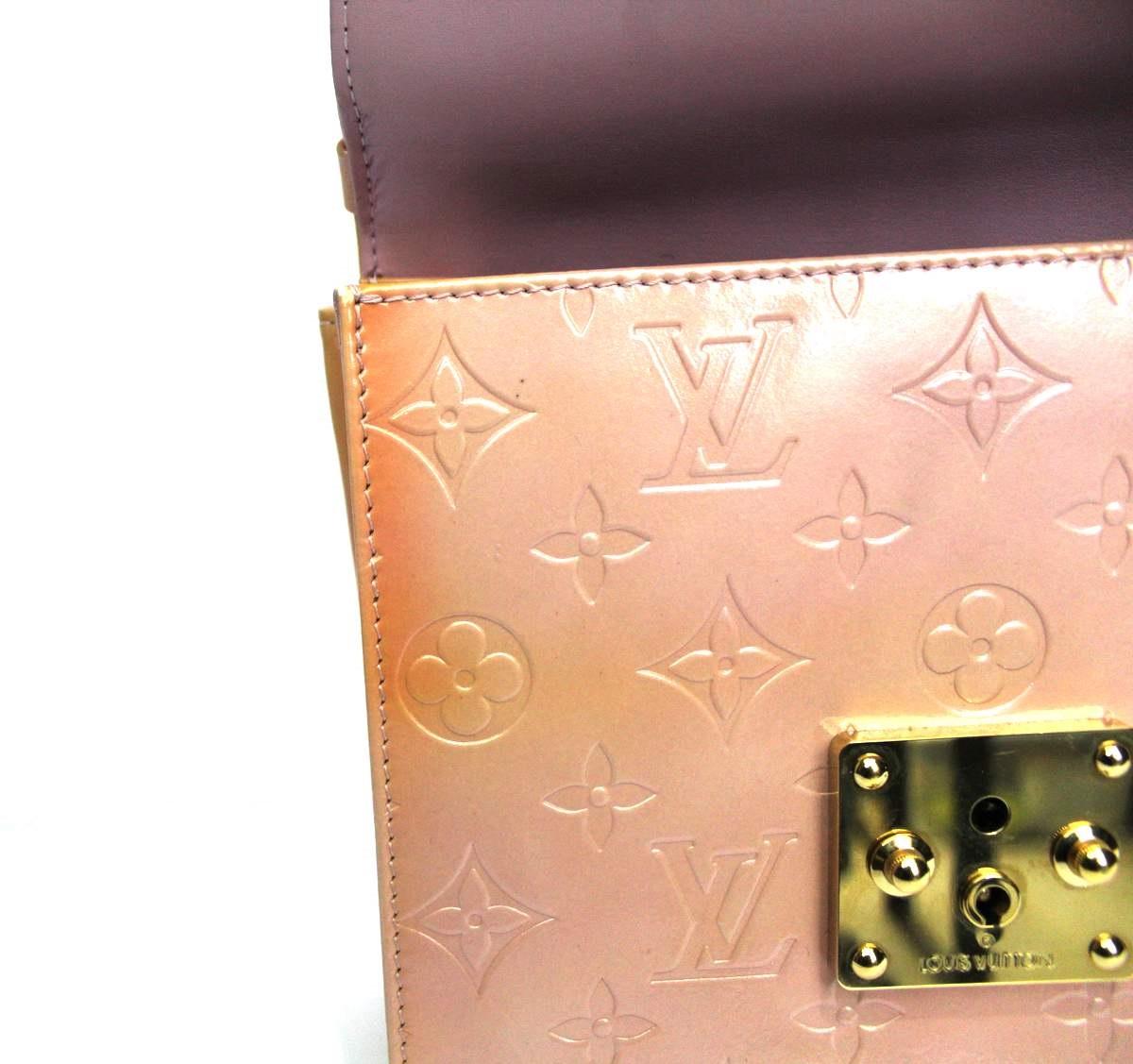 Beige Louis Vuitton Pink Vernis Spring Street Bag