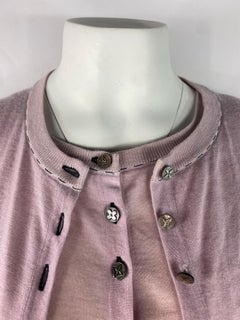 Louis Vuitton Pink Vest and Cardigan Set, Size Medium