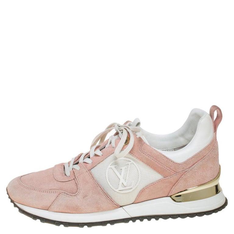 Louis Vuitton Women's Pink & White Suede Run Away Sneaker