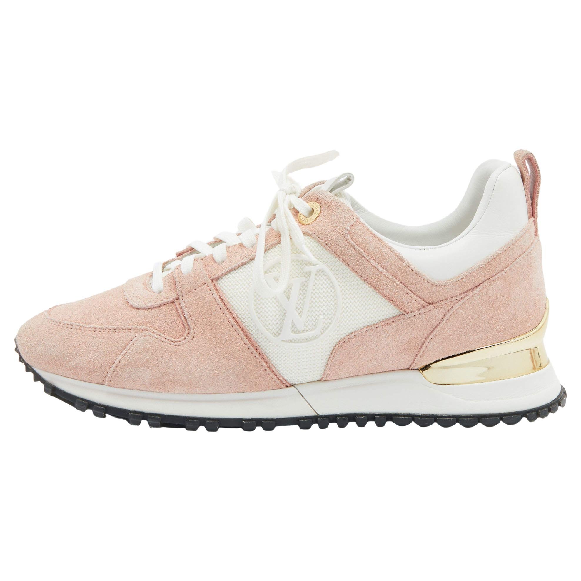 Louis Vuitton Pink/White Mesh And Suede Run Away Low Top Sneakers Size 39.5  at 1stDibs  pink louis vuitton shoes, pink and white louis vuitton shoes,  louis vuitton pink shoes
