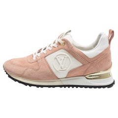 Louis Vuitton Pink/White Suede, Mesh & Leather Run Away Low-Top Sneakers Size 38