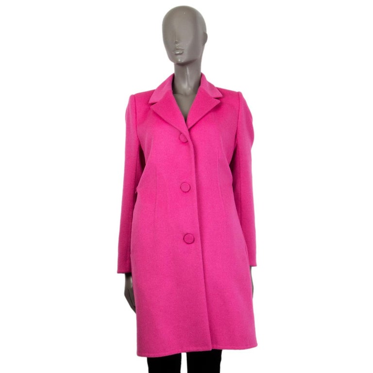 LOUIS VUITTON pink wool and angroa CLASSIC Coat Jacket 40 M For Sale at  1stDibs