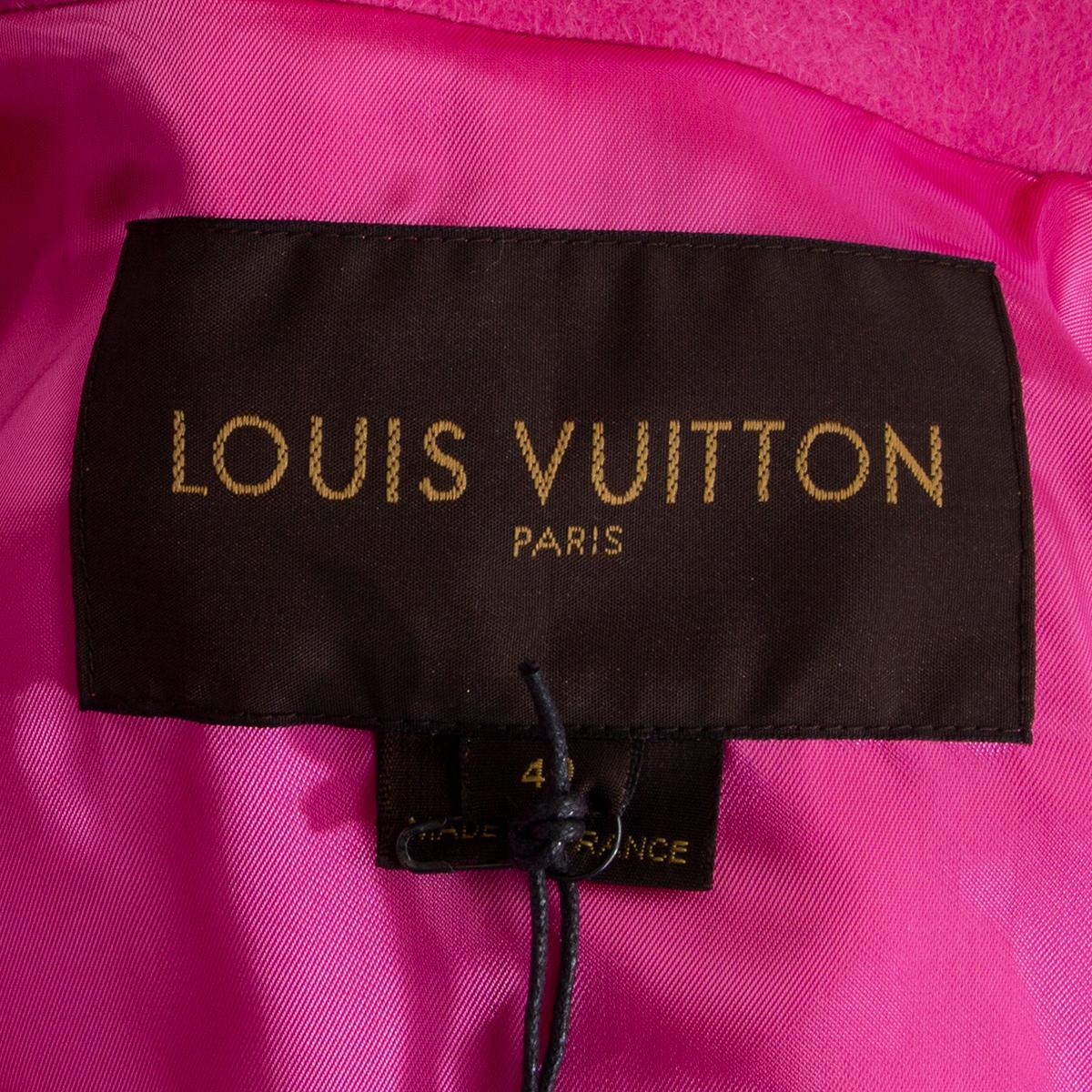 Pink LOUIS VUITTON pink wool & angroa CLASSIC Coat Jacket 40 M