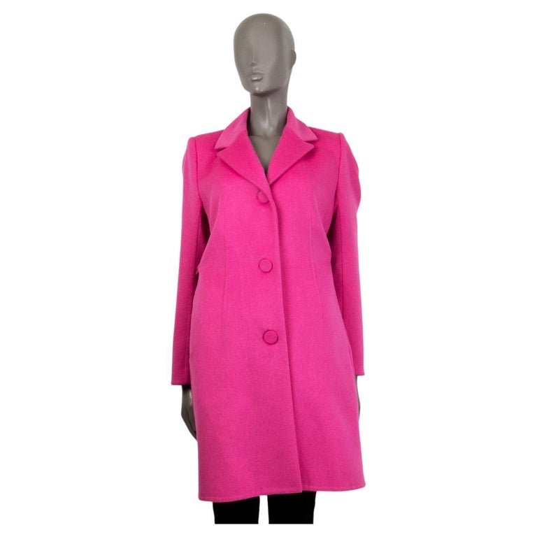 LOUIS VUITTON pink wool and angroa CLASSIC Coat Jacket 40 M For Sale at