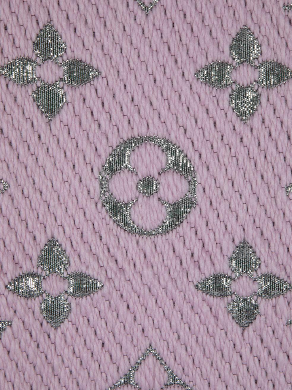 Women's Louis Vuitton Pink Wool Logomania Shine Scarf