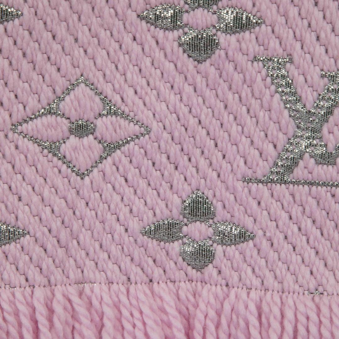 Louis Vuitton Pink Wool Logomania Shine Scarf 1