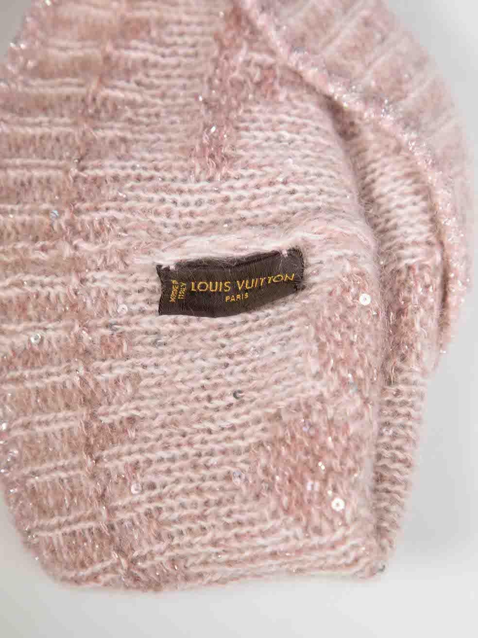 Louis Vuitton Pink Wool Sequinned Monogram Beanie 2