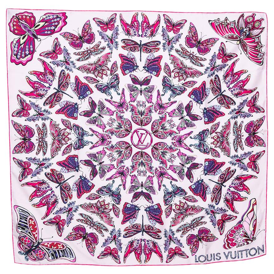 Louis Vuitton Pink World Of Love Silk Square Scarf
